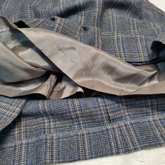 VTG Boston Traveler Gray Plaid Office Wool Academia Classic Suit Blazer Skirt 9 - Picture 15 of 16